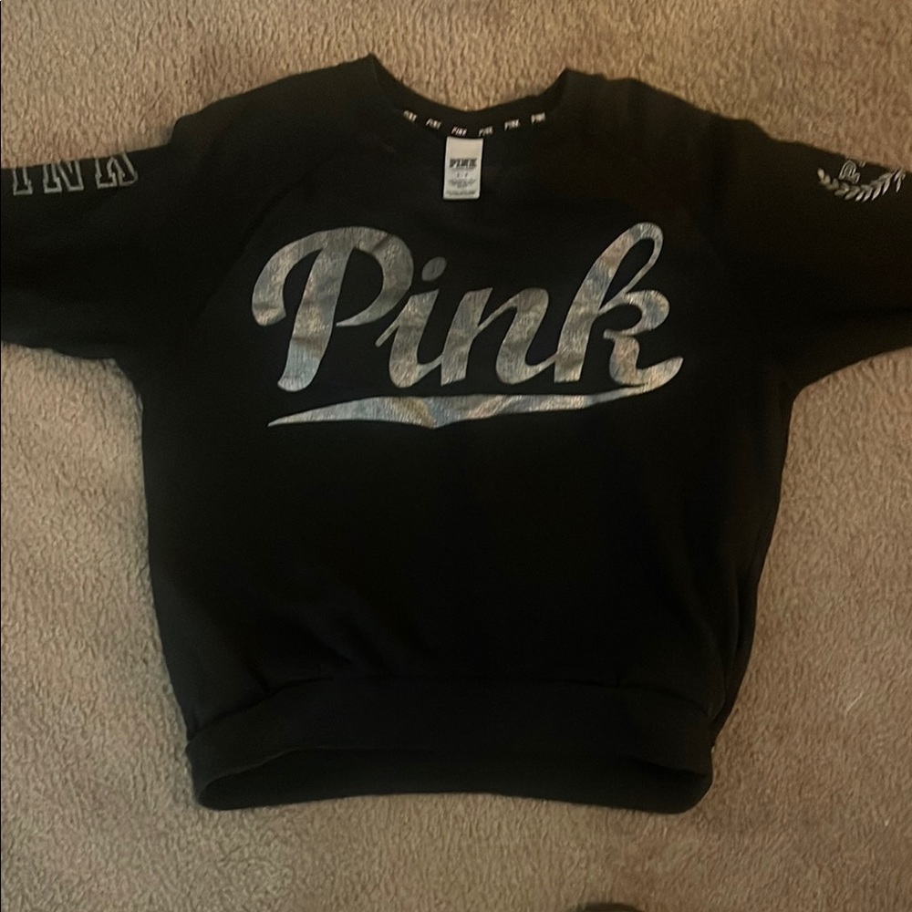 PINK Victoria's Secret Black Sweatshirt Casual Hoodie